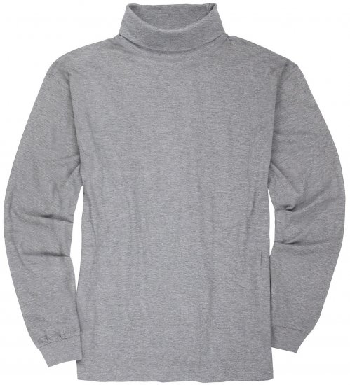 Adamo Fabio Comfort fit Turtleneck Long sleeve T-shirt Grey - Magliette - Magliette Uomo Taglie Forti