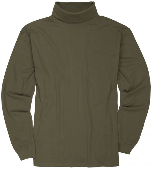 Adamo Fabio Comfort fit Turtleneck Long sleeve T-shirt Khaki - Magliette - Magliette Uomo Taglie Forti