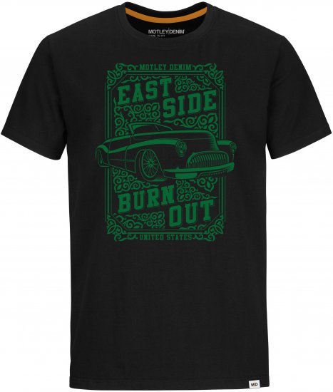 Motley Denim FILEY T-shirt Black - Magliette - Magliette Uomo Taglie Forti