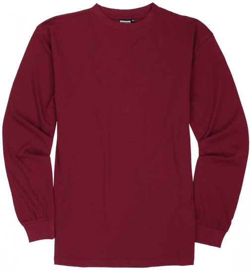 Adamo Floyd Comfort fit Long sleeve T-shirt Burgundy - Magliette - Magliette Uomo Taglie Forti