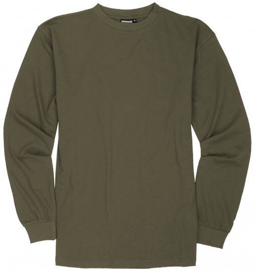 Adamo Floyd Comfort fit Long sleeve T-shirt Khaki - Magliette - Magliette Uomo Taglie Forti