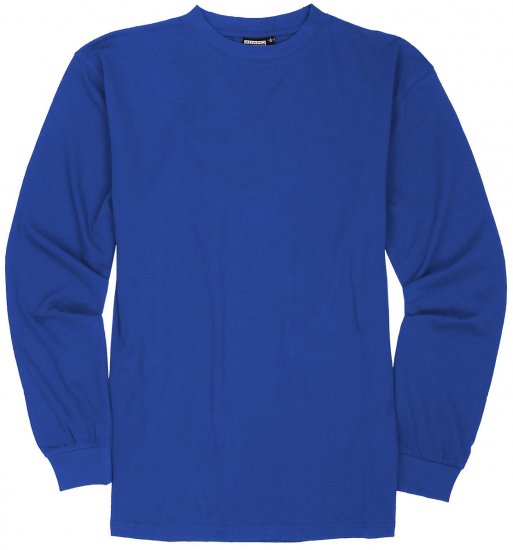Adamo Floyd Comfort fit Long sleeve T-shirt Royal Blue - Magliette - Magliette Uomo Taglie Forti