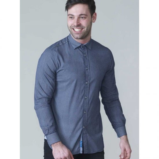 D555 Kermit Long Sleeve Printed Shirt - Camicie - Camicie Taglie Forti Uomo
