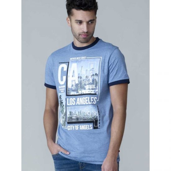 D555 Howie Fine Stripe T-shirt Blue - Magliette - Magliette Uomo Taglie Forti