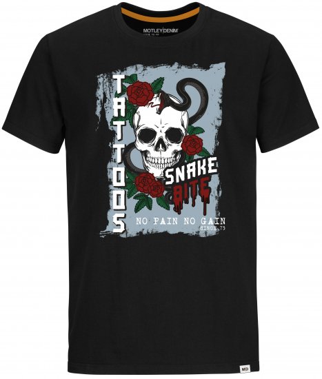 Motley Denim Franklin T-shirt Black - Magliette - Magliette Uomo Taglie Forti