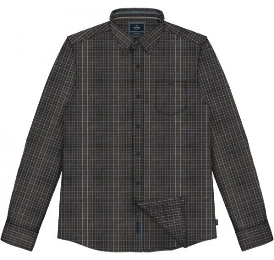 Double Outfitters FS-5230 Camicia a quadri Blu navy/Marrone - Camicie - Camicie Taglie Forti Uomo