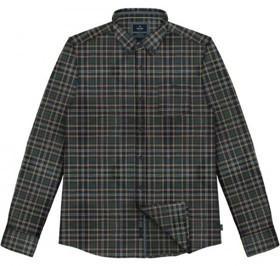 Double Outfitters FS-5230 Camicia a quadri Verde scuro/Beige - Camicie - Camicie Taglie Forti Uomo