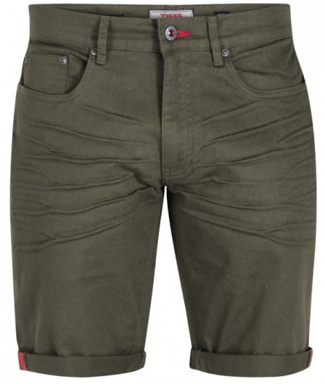 D555 Gilbert Stretch Shorts Khaki - Shorts - Pantaloncini Uomo Taglie Forti