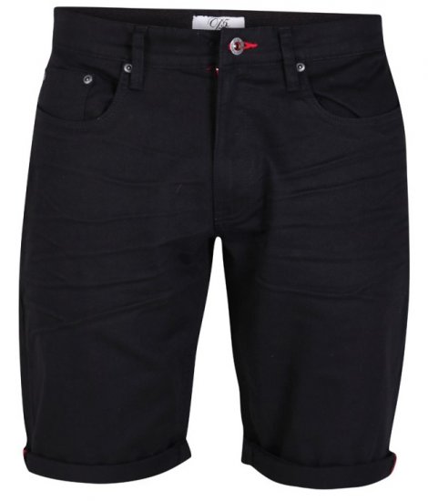 D555 Gilbert Stretch Shorts Black - Shorts - Pantaloncini Uomo Taglie Forti