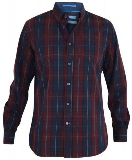 D555 Grady Long Sleeve Check Shirt - Camicie - Camicie Taglie Forti Uomo