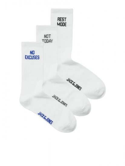 Jack & Jones Power Statements Calzini da tennis Bianco confezione da 3 - Intimo & costumi da bagno - Intimo Taglie Forti Uomo