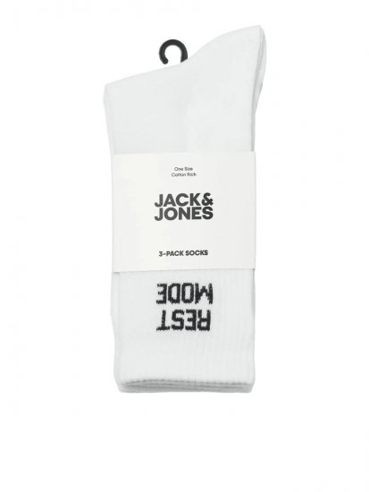 Jack & Jones Power Statements Calzini da tennis Bianco confezione da 3 - Intimo & costumi da bagno - Intimo Taglie Forti Uomo