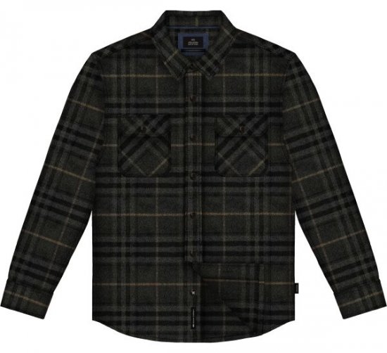 Double Outfitters GS-5233 Camicia di flanella Nero/Grigio - Camicie - Camicie Taglie Forti Uomo