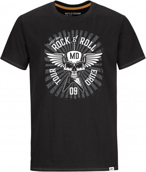 Motley Denim HENLOW T-shirt Black - Magliette - Magliette Uomo Taglie Forti