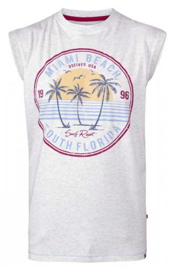 D555 Shipley Miami Beach Printed Sleeveless T-Shirt - Magliette - Magliette Uomo Taglie Forti