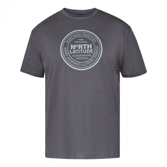 North Latitude T-Shirt Grigio/Antracite - Magliette - Magliette Uomo Taglie Forti