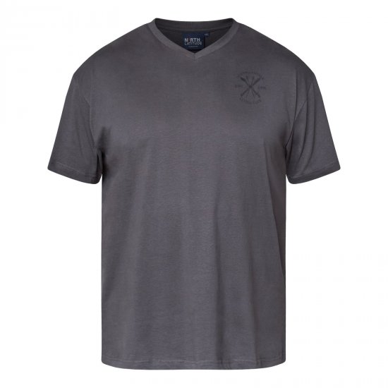 North Latitude Alpine Club T-Shirt Grigio/Antracite - Magliette - Magliette Uomo Taglie Forti