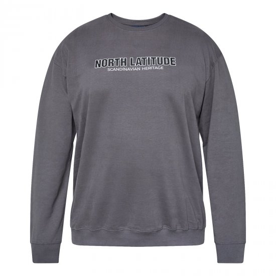 North Latitude Crewneck Sweatshirt Grigio/Antracite - TALL felpe - Felpe TALL per uomo alto