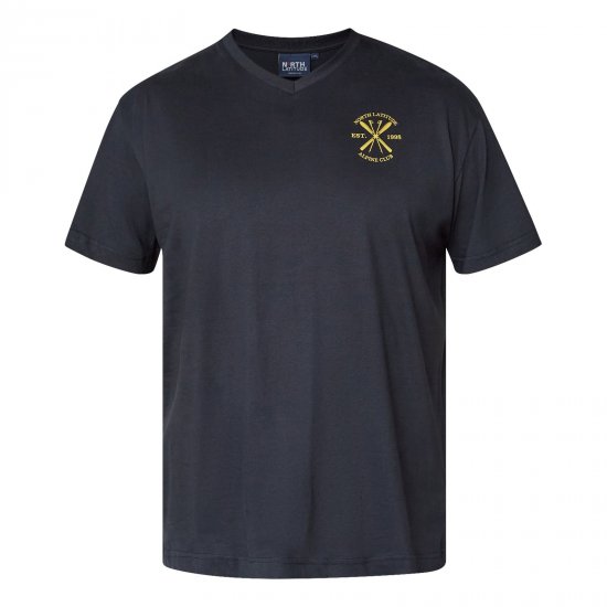 North Latitude Alpine Club T-Shirt Nero - Magliette - Magliette Uomo Taglie Forti