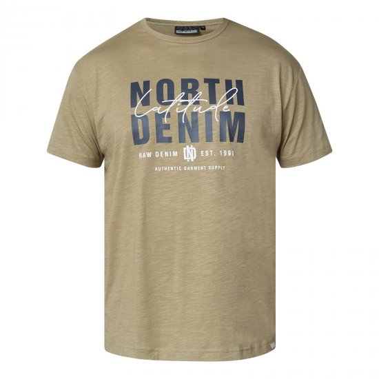 North Latitude T-Shirt Slub With Print Marrone/Beige - Magliette - Magliette Uomo Taglie Forti