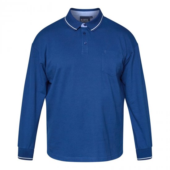 North Latitude Superflex Polo LS Blu - Polo - Polo Uomo Taglie Forti