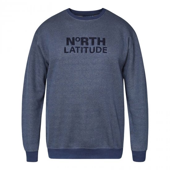 North Latitude Crewneck Logo Sweat Blu navy - Felpe & felpe con cappuccio - Felpe & Felpe con Cappuccio Uomo Taglie Forti