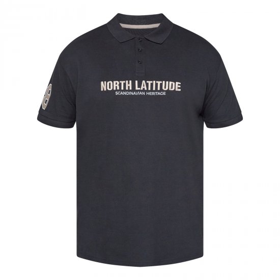 North Latitude Logo Polo Nero - TALL polo - Polo TALL per uomo alto
