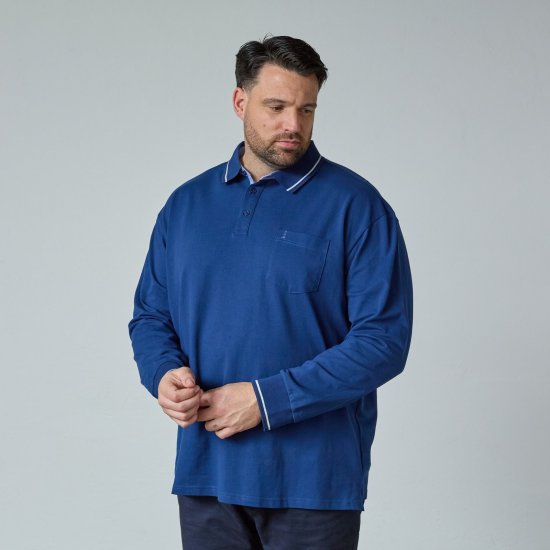 North Latitude Superflex Polo LS Blu - Polo - Polo Uomo Taglie Forti