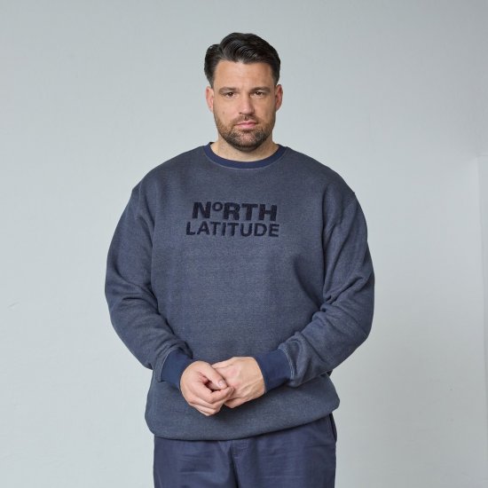 North Latitude Crewneck Logo Sweat Blu navy - Felpe & felpe con cappuccio - Felpe & Felpe con Cappuccio Uomo Taglie Forti