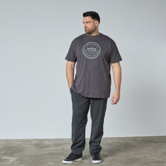 North Latitude T-Shirt Grigio/Antracite - TALL T-shirts - T-Shirt per Uomini Alti