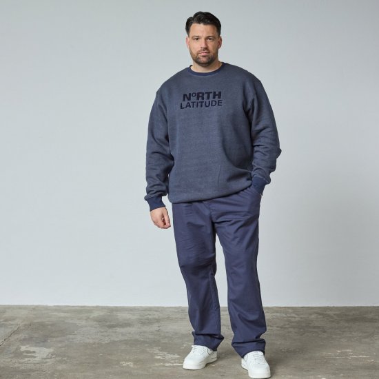 North Latitude Crewneck Logo Sweat Blu navy - TALL felpe - Felpe TALL per uomo alto