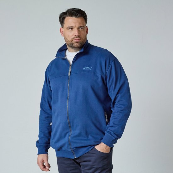 North Latitude Sweat Cardigan Blu - Felpe & felpe con cappuccio - Felpe & Felpe con Cappuccio Uomo Taglie Forti