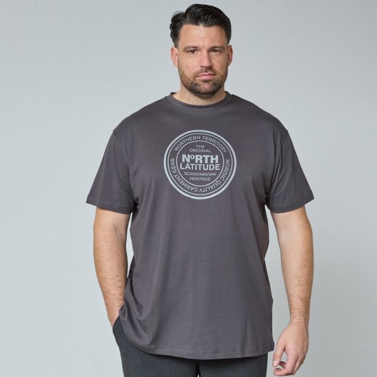 North Latitude T-Shirt Grigio/Antracite - Magliette - Magliette Uomo Taglie Forti