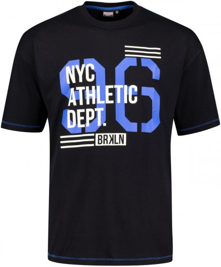 Adamo BRKLN Comfort Fit Printed T-shirt Black - Magliette - Magliette Uomo Taglie Forti