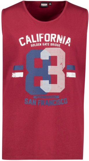Adamo Golden Gate Comfort Fit Printed Tank-top Burgundy - Magliette - Magliette Uomo Taglie Forti
