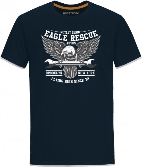 Motley Denim Eccles T-shirt Navy - Magliette - Magliette Uomo Taglie Forti