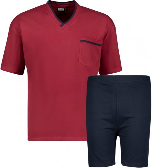 Adamo Ben Short sleeve Pyjama Burgundy - Intimo & costumi da bagno - Intimo Taglie Forti Uomo