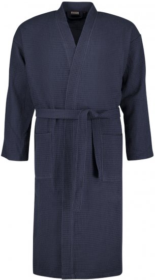 Adamo Jadon Waffelpiqué Bathrobe Navy - Intimo & costumi da bagno - Intimo Taglie Forti Uomo