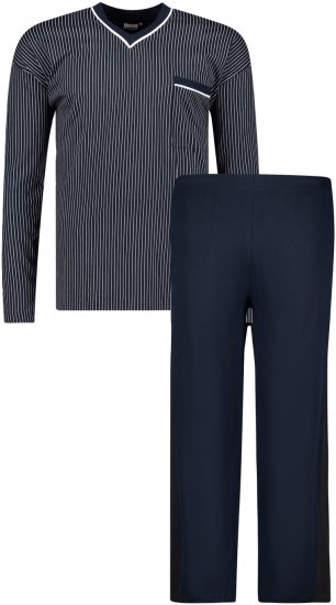 Adamo Gustav Long sleeve Pyjama Navy - Intimo & costumi da bagno - Intimo Taglie Forti Uomo