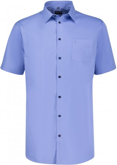 Adamo Warren Comfort Fit Short Sleeve Shirt Medium Blue - Camicie - Camicie Taglie Forti Uomo