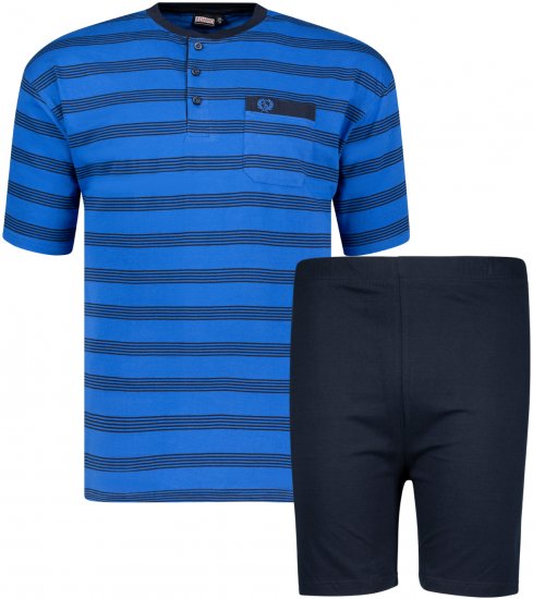 Adamo Anil Serafino Short sleeve Pyjama Royal Blue - Intimo & costumi da bagno - Intimo Taglie Forti Uomo