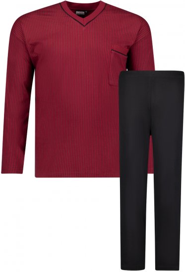 Adamo Gustav Long sleeve Pyjama Burgundy - Intimo & costumi da bagno - Intimo Taglie Forti Uomo