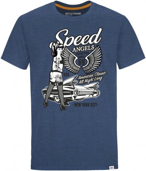 Motley Denim Hanover T-shirt Dark Indigo - Magliette - Magliette Uomo Taglie Forti