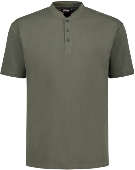 Adamo 139411 Serafino Waffelpique T-shirt Olive Green - Magliette - Magliette Uomo Taglie Forti