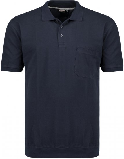 Adamo Kadir Polo Shirt with Cuffed Hem Navy - Polo - Polo Uomo Taglie Forti