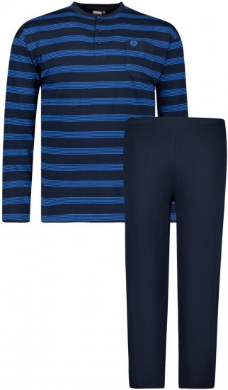 Adamo Alex Serafino Long sleeve Pyjama Navy - Intimo & costumi da bagno - Intimo Taglie Forti Uomo
