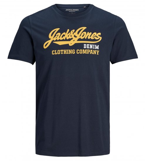 Jack & Jones Logo T-Shirt Navy - Magliette - Magliette Uomo Taglie Forti