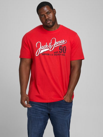 Jack & Jones Elogo T-Shirt True Red - Magliette - Magliette Uomo Taglie Forti