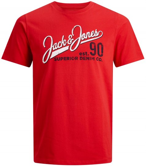 Jack & Jones Elogo T-Shirt True Red - Magliette - Magliette Uomo Taglie Forti