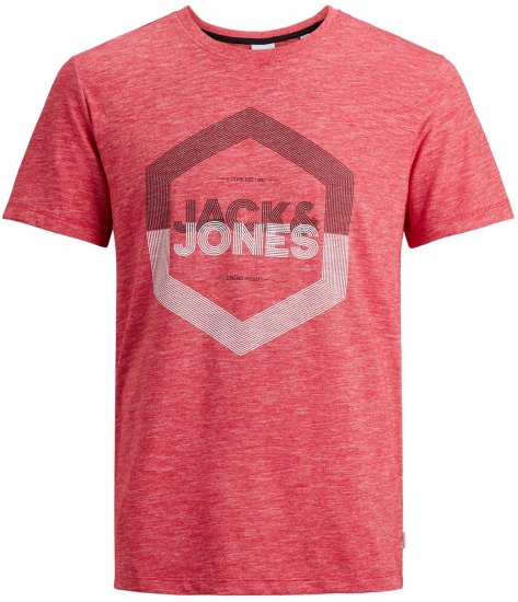 Jack & Jones Elight Crew Neck T-shirt Red - Magliette - Magliette Uomo Taglie Forti